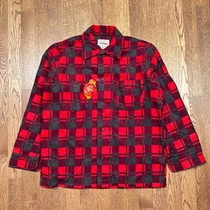 NWT Vintage 70s Champion Plaid Cotton Flannel L/S Shacket Shirt Jacket Mens M